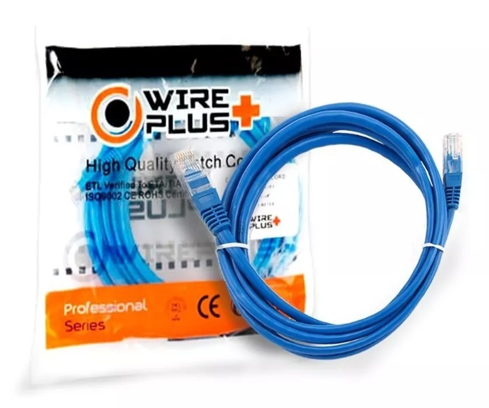 PATCH CORD WIREPLUS+ CAT5e AZUL 1m 